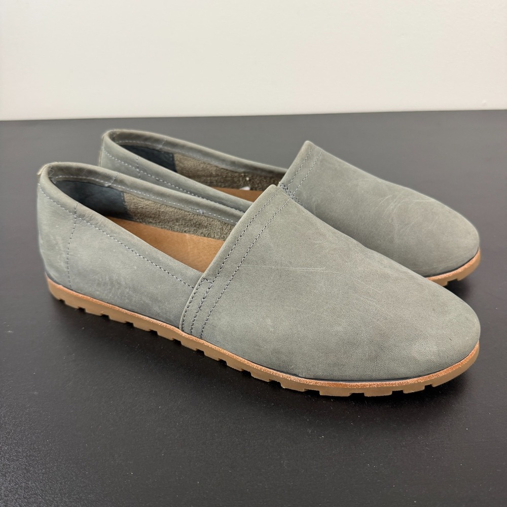 L.L.Bean Lakewashed Flats Women's 11M Green Suede Casual Slip On 512229 Comfort
